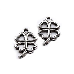 Charm pendant four leaf clover 15x21mm - Platinum (5 Pieces)