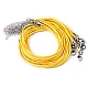 Braided necklace cord with  lobster clasp length 45 cm - Lightgrey (10 Pieces)