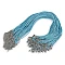 Braided necklace cord with  lobster clasp length 45 cm - Blue light (10 Pieces)