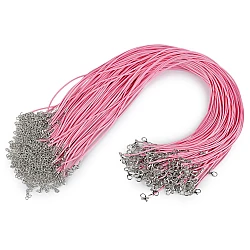 Braided necklace cord with  lobster clasp length 45 cm - Pink (100 Pieces)