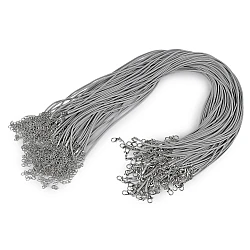 Braided necklace cord with  lobster clasp length 45 cm - Lightgrey (10 Pieces)