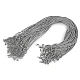 Braided necklace cord with  lobster clasp length 45 cm - Lightgrey (10 Pieces)