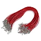 Braided necklace cord with  lobster clasp length 45 cm - Lightgrey (10 Pieces)
