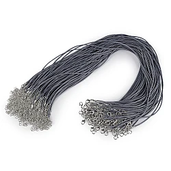 Braided necklace cord with  lobster clasp length 45 cm - Gray (10 Pieces)