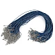 Braided necklace cord with  lobster clasp length 45 cm - Lightgrey (10 Pieces)