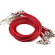 Braided necklace cord with  lobster clasp length 45 cm - Lightgrey (10 Pieces)
