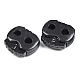 Large 2-hole cord lock stopper toggles 20x20 mm - Black (10 Pieces)