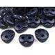 Large 2-hole cord lock stopper toggles 20x20 mm - Black (10 Pieces)