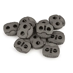 2-hole cord lock stopper toggles 20x20 mm - Olive grey (10 Pieces)