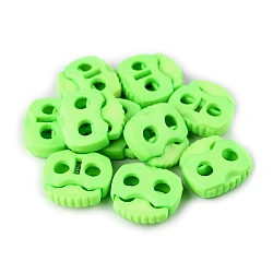 2-hole cord lock stopper toggles 20x20 mm - Electric green (10 Pieces)