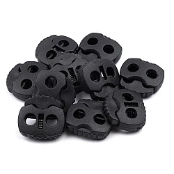 2-hole cord lock stopper toggles 20x20 mm - Black (10 Pieces)