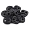 2-hole cord lock stopper toggles 20x20 mm - Black (10 Pieces)