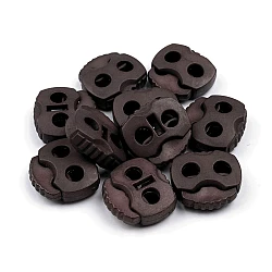 2-hole cord lock stopper toggles 20x20 mm - Darkbrown (10 Pieces)