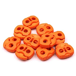 2-hole cord lock stopper toggles 20x20 mm - Orange pumpkin (10 Pieces)