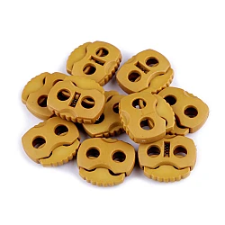 2-hole cord lock stopper toggles 20x20 mm - Mustard (10 Pieces)
