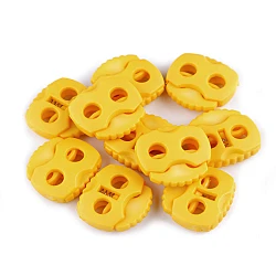 2-hole cord lock stopper toggles 20x20 mm - Yellow (10 Pieces)