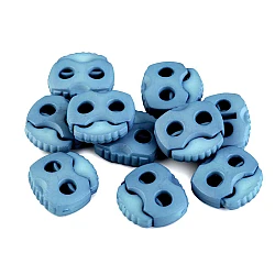 2-hole cord lock stopper toggles 20x20 mm - Blue-violet (10 Pieces)