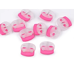 Plastic 2-hole cord stopper 17x19 mm - Pink (10 Pieces)