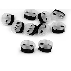 Plastic 2-hole cord stopper 17x19 mm - Black (10 Pieces)