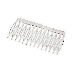 Metal hair comb  40x75 mm - Platinum (20 Pieces)
