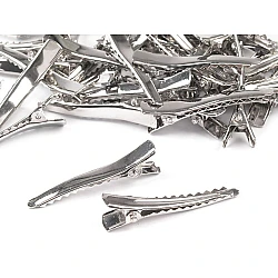 Alligator hair clip, length 45 mm - Platinum (5 Pieces)