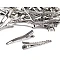Alligator hair clip, length 45 mm - Platinum (5 Pieces)