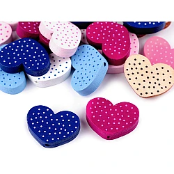 Wooden beads bear, heart, butterfly - Mix of colours (10 Pieces)