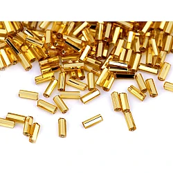 Glass bugle seed beads 4.5 mm - Gold lt. (20 Grams)
