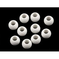 Plastic charm beads 10x12 cm - White (20 Pieces)
