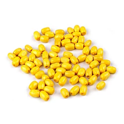 Wooden beads 5x8 mm olive - Yellow (20 Grams)
