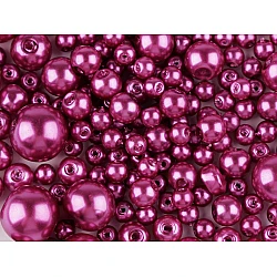 Round glass pearl imitation beads mix of sizes approx. ø4-12 mm - Light violet (50 Grams)