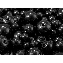 Round glass pearl imitation beads mix of sizes approx. ø4-12 mm - Black (50 Grams)