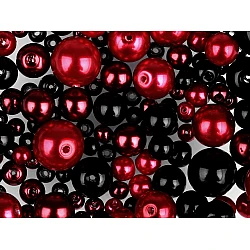 Round glass pearl imitation beads mix of sizes and colours ø4-12 mm - Mix (50 Grams)