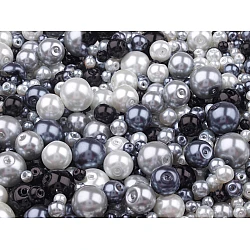 Round glass pearl imitation beads mix of sizes and colours ø4-12 mm - Mix (50 Grams)