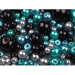 Round glass pearl imitation beads mix of sizes and colours ø4-12 mm - Mix (50 Grams)