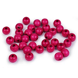 Wooden round beads ø10 mm - Raspberry (1000 Grams)