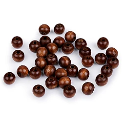 Wooden round beads ø10 mm - Cognac brown (1000 Grams)