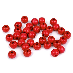 Wooden round beads ø10 mm - Cinnabar red (1000 Grams)