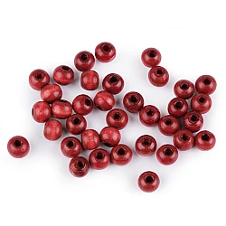 Wooden round beads ø8-9 mm - Dark red (1000 Grams)