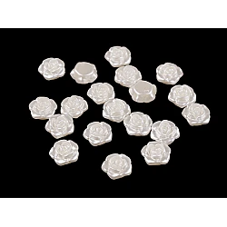 Plastic rose ø13 mm with pulling hole - Pearl (20 Pieces)