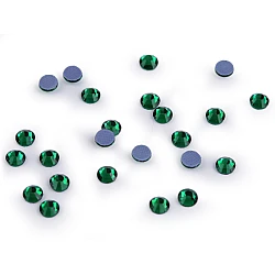 Iron-on hotfix rhinestones, size ss16 - Dark green (2 Grams)