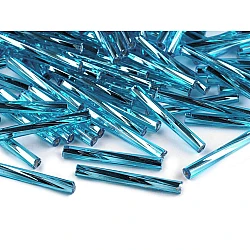 Twisted bugle beads preciosa 20 mm - Azure blue (20 Grams)