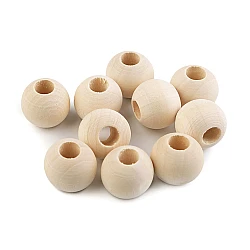 Round unfinished natural wood beads ø20 mm for macramé - Ivory (10 Pieces)