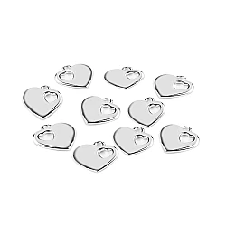 Plastic charm heart 24x24 mm - Silver (5 Pieces)