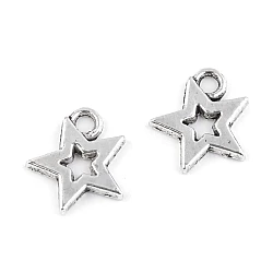 Charm pendant 12x12 mm star - Platinum (10 Pieces)