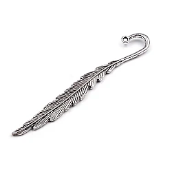 Metal bookmark 10x80mm feather - Platinum (50 Pieces)
