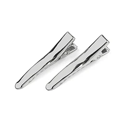 Alligator hair clip with teeth 35 mm - Platinum (5 Pieces)