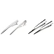 Alligator hair clip with teeth 75 mm - Silver (4 Pieces)
