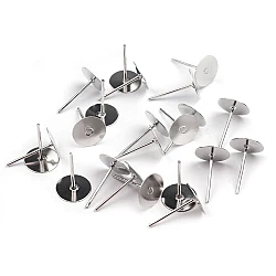Diy stud earrings posts ø8 mm - Platinum (20 Pieces)