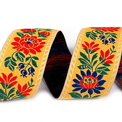 Polyester folk costume ribbon width 35mm - Yellow (25 Meters)